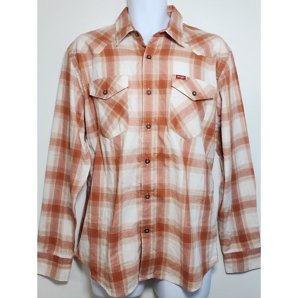Wrangler Western Cowboy Ranch Core Workwear Flannel Shirt Large‎